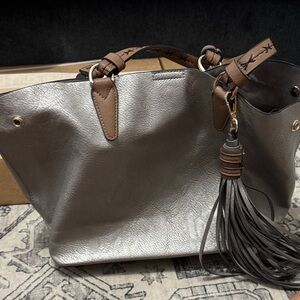 Pewter color tote bag never carried